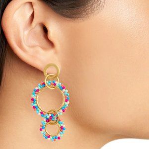 Rebecca Minkoff Beaded Interlocking Ring Earrings